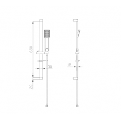 Βέργα Ντους με σπιράλ, τηλέφωνο και σαπουνοθήκη Colonna Doccia Karag CH008 S/S Χρωμέ